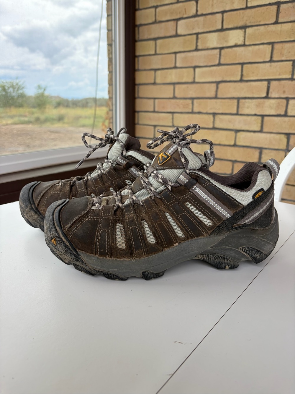 KEEN Utility Flint Steel Safety Toe LoCut Brown Leather Work Shoe WMNS 10 UK 7.5